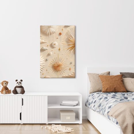 WANDBILD SONNE UND STERNE IN DEN WOLKEN - BILDER VON SONNENAUFGANG UND SONNENUNTERGANG - BILDER