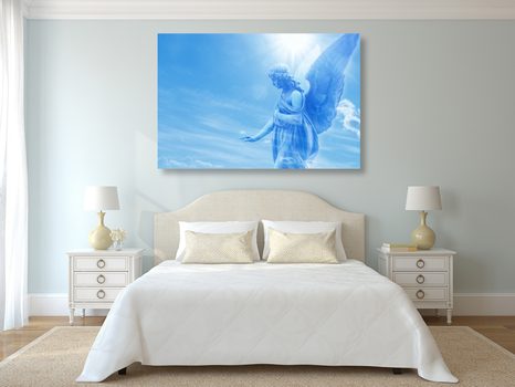 TABLOU ÎNGER FRUMOS PE CER - TABLOURI CU ÎNGERI - TABLOURI