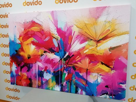 WANDBILD ABSTRAKTE BUNTE BLUMEN - ABSTRAKTE BILDER - BILDER