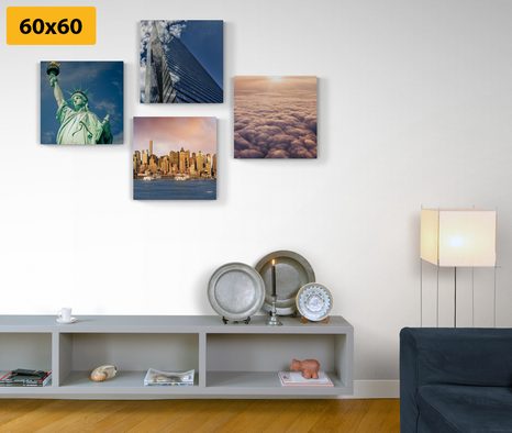 SET OBRAZŮ NEW YORK V JEDINEČNÝCH BARVÁCH - SESTAVY OBRAZŮ - OBRAZY