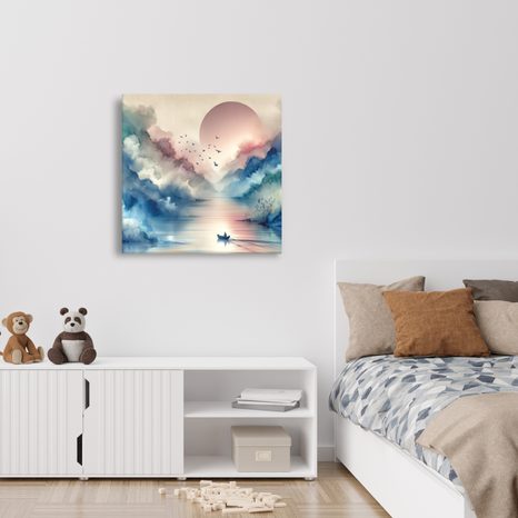 QUADRO SU TELA – TOCCO DI CIELO E TERRA - QUADRI LAGHI - STAMPE E QUADRI