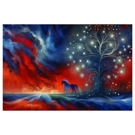 OBRAZ KŮŇ A STROM ŽIVOTA - OBRAZY STROMY ŽIVOTA - OBRAZY