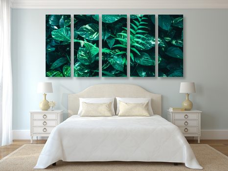 5-RÉSZES KÉP FRISS TRÓPUSI LEVELEK - CSENDÉLET KÉPEKEN - KÉPEK