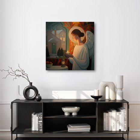 OBRAZ ANDĚLA SE SVÍCÍ - VÁNOČNÍ A ZIMNÍ OBRAZY - OBRAZY