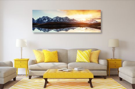 OBRAZ SKVOSTNÝ ZÁPAD SLUNCE V HORÁCH - OBRAZY PŘÍRODY A KRAJINY - OBRAZY