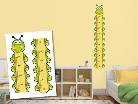 DECORATIVE WALL STICKERS CENTIPEDE METER - FOR CHILDREN - STICKERS