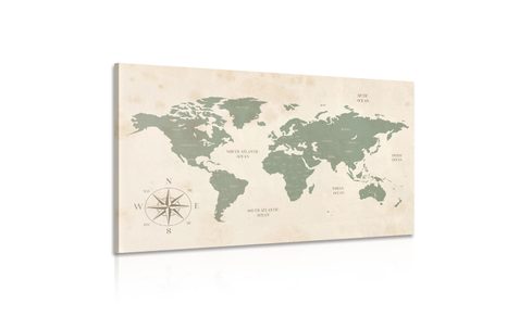 OBRAZ DECENTNÍ MAPA SVĚTA - OBRAZY MAPY - OBRAZY