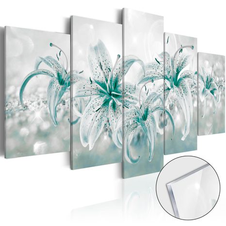 PICTURE ON ACRYLIC GLASS SAPPHIRE LILIES