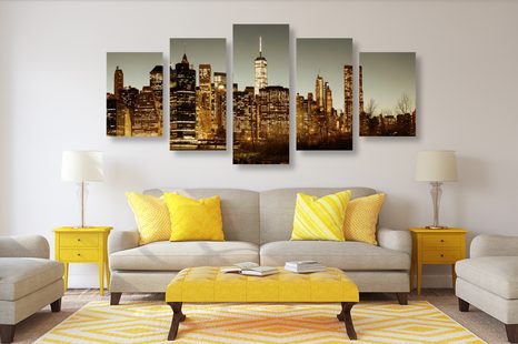 5 RÉSZES KÉP NEW YORK KÖZPONT - VÁROST ÁBRÁZOLÓ KÉPEK - KÉPEK