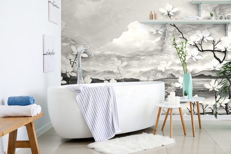 TAPETA V NEVŠEDNÍM ČERNOBÍLÉM PROVEDENÍ - ČERNOBÍLÉ TAPETY - TAPETY