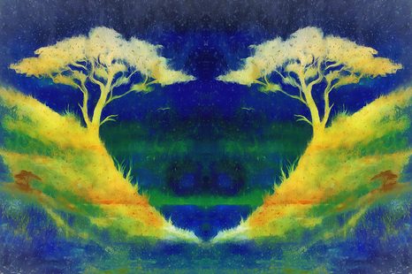 SAMOLEPÍCÍ TAPETA KOUZELNÁ DVOJICE STROMŮ - SAMOLEPÍCÍ TAPETY - TAPETY