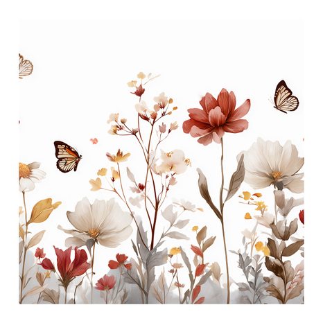 WANDBILD FRÜHLINGSBLÜTEN UND SCHMETTERLINGE - BILDER VON SCHMETTERLINGEN - BILDER