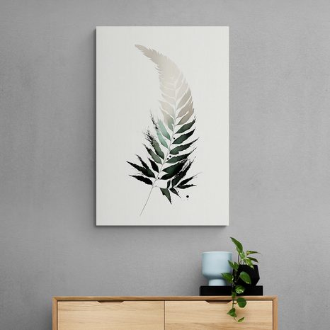 STAMPA SU TELA – FOGLIA MINIMALISTA DI FELCE - QUADRI ALBERI E FOGLIE - STAMPE E QUADRI