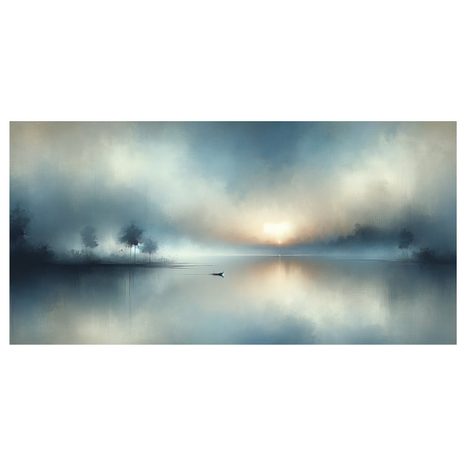 OBRAZ LOĎKA V RANNÍ MLZE - PICTURES LAKES - PICTURES