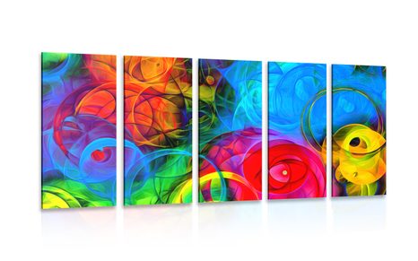 5-PIECE CANVAS PRINT ABSTRACTION FULL OF COLORS