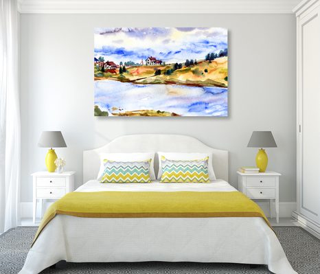 OBRAZ VESNIČKA U ŘEKY - OBRAZY PŘÍRODY A KRAJINY - OBRAZY