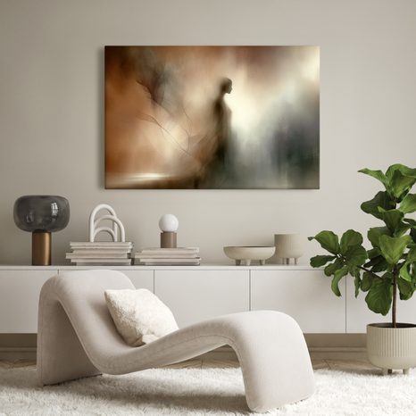 OBRAZ TAJEMNÁ SILUETA V MLZE - OBRAZY ŽENY - OBRAZY