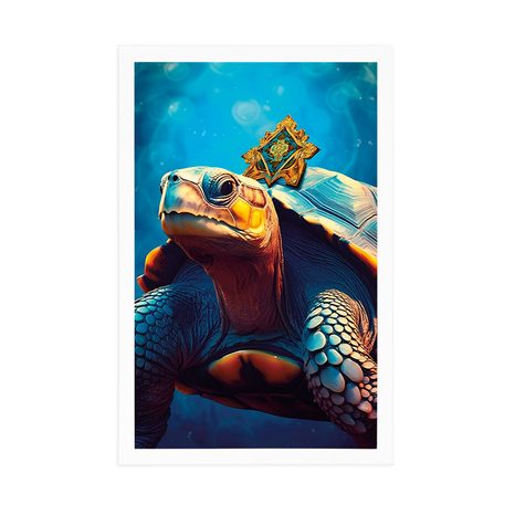 PLAKAT MODRO ZLATA ŽELVA - KRALJI KRALJESTVA ŽIVALI - PLAKATI