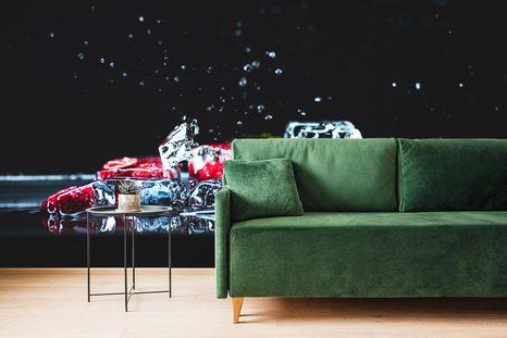 FOTOTAPETE FRUCHTEISWÜRFEL - TAPETEN MIT ESSEN UND GETRÄNKEN - TAPETEN