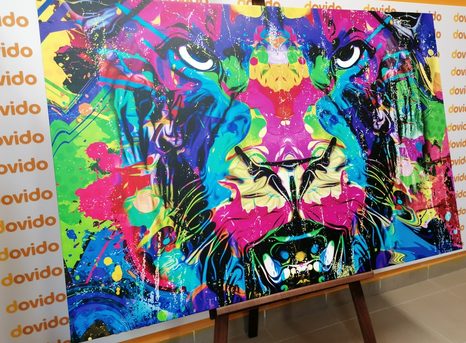 WANDBILD BUNTFARBIGES RAUBTIER - POP-ART-BILDER - BILDER