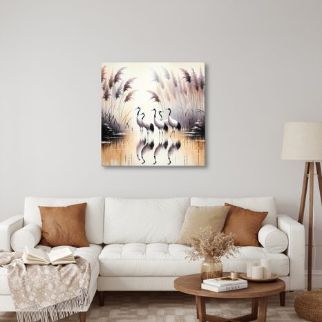 OBRAZ JEŘÁBI V ZLATÉM RÁNU - OBRAZY PTÁCI - OBRAZY