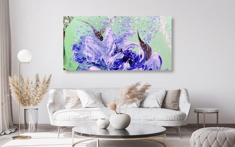 OBRAZ MALOVANÉ PIVOŇKY V MODERNÍM PROVEDENÍ - OBRAZY KVĚTŮ - OBRAZY