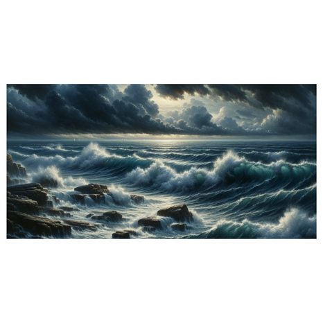 OBRAZ ROZBOUŘENÉ VLNY - OBRAZY MOŘE A PLÁŽ - OBRAZY