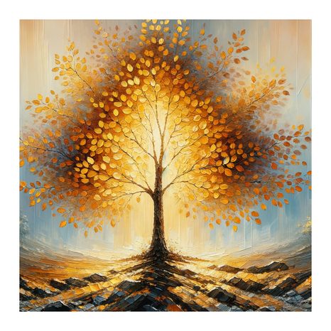 OBRAZ ZÁŘÍCÍ STROM ŽIVOTA UPROSTŘED MLHY - OBRAZY STROMY ŽIVOTA - OBRAZY