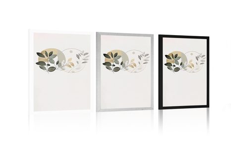 PLAKÁT BOHO LÍSTKY V KRUZÍCH - BOTANICKÉ - PLAKÁTY