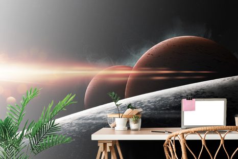 TAPETE PLANETEN IN DER GALAXIE - UNIVERSUM- UND STERNE-TAPETEN - TAPETEN