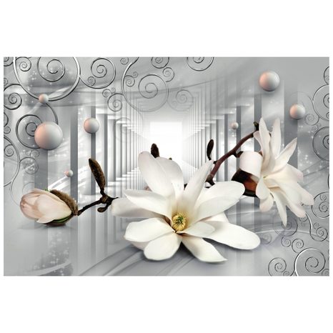 CARTA DA PARATI – MAGNOLIA CON SFONDO ASTRATTO - CARTA DA PARATI ASTRATTI - CARTA DA PARATI