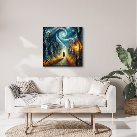 WANDBILD STERNENNACHT IM WALD - BILDER VON NATUR UND LANDSCHAFT - BILDER