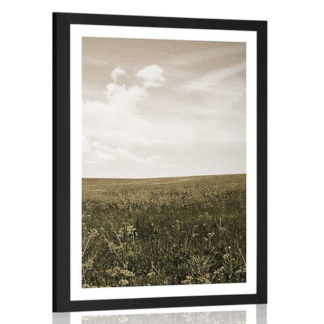 AFFICHE AVEC MONTURE PRAIRIE AVEC UNE TOUCHE VINTAGE - NATURE - AFFICHES