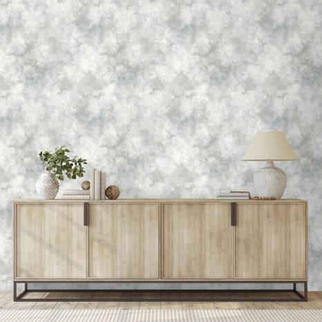 TAPETA JEMNÉ ŠEDÉ AKVARELOVÉ MRAKY - TAPETY PODLE MOTIVU - TAPETY