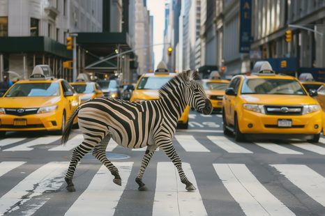 OBRAZ ZEBRA V NEW YORKU - DOVIDO CHALLENGE - OBRAZY