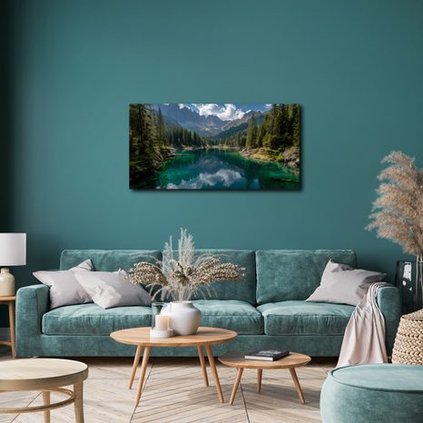 WANDBILD SPIEGELUNG DER BERGE IM SEE - BILDER SEEN - BILDER