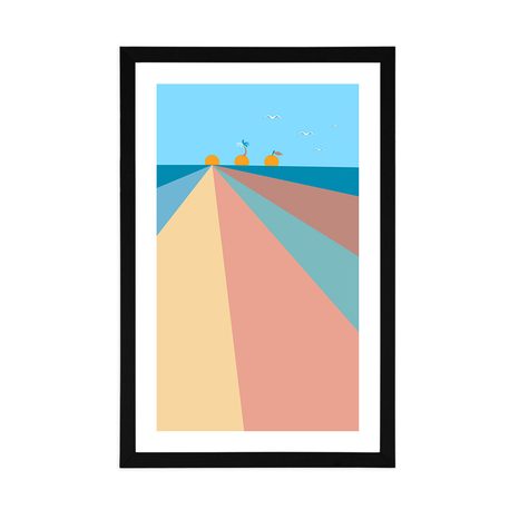 PLAGÁT S PASPARTOU VESELÁ FAREBNÁ PLÁŽ - MOTÍVY Z NAŠEJ DIELNE - PLAGÁTY