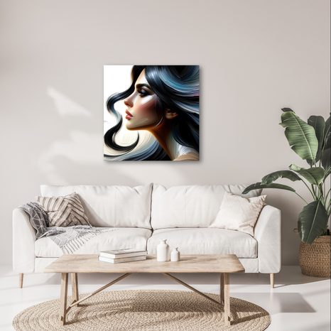 WANDBILD ELEGANTES PROFIL MIT BUNTEN HAAREN - WANDBILDER FRAUEN - BILDER