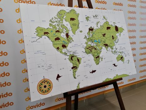 OBRAZ NA KORKU MAPA SO ZVIERATAMI - OBRAZY NA KORKU - OBRAZY