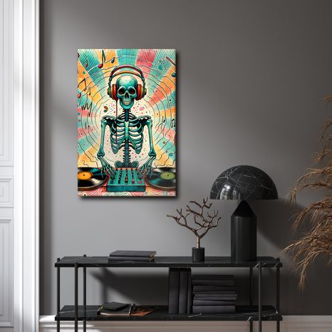 TABLOU DJ SCHELET COLORAT - TABLOURI PENTRU CAMERA STUDENȚILOR - TABLOURI