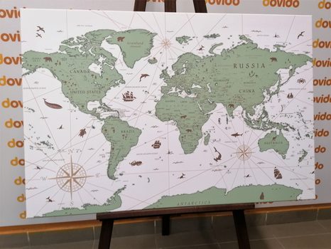 QUADRO IN SUGHERO – MAPPA IN VERSIONE VERDE - QUADRI SU SUGHERO - STAMPE E QUADRI