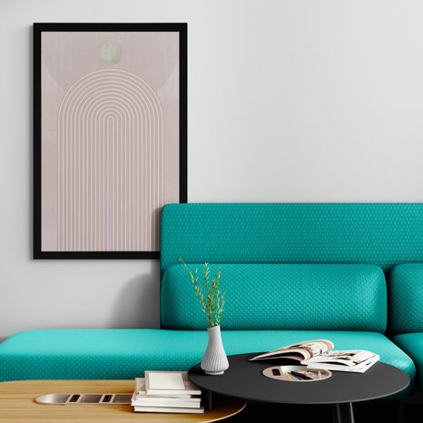 POSZTER MODERN RÓZSASZÍN SZIVÁRVÁNY MID-CENTURY. - MOTÍVUMOK A MŰHELYÜNKBŐL - POSZTEREK