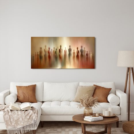 WANDBILD GEHEIMNISVOLLE SILHOUETTEN IM NEBEL - BILDER VON MENSCHEN - BILDER