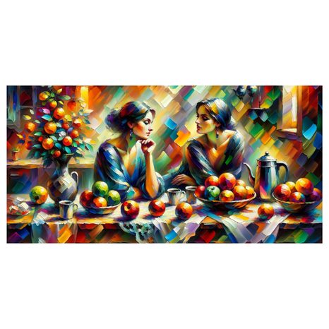 OBRAZ DVĚ ŽENY S JABLKY - OBRAZY ŽENY - OBRAZY