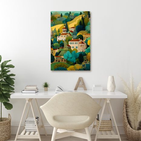 OBRAZ KOUZLO BAREVNÉ KRAJINY - BAREVNÉ DOMY - OBRAZY