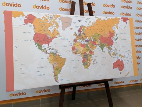QUADRO IN SUGHERO – MAPPA DEL MONDO DETTAGLIATA - QUADRI SU SUGHERO - STAMPE E QUADRI