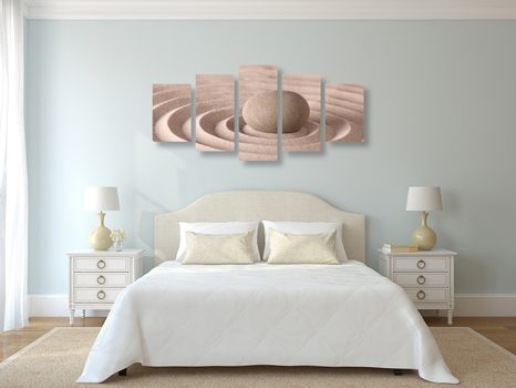 5-DÍLNÝ OBRAZ RELAXAČNÍ KÁMEN - OBRAZY FENG SHUI - OBRAZY