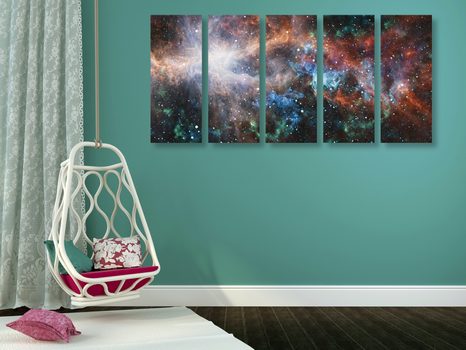 5- RÉSZES KÉP VÉGTELEN GALAXIS - BOLYGÓ- ÉS CSILLAGMINTÁS KÉPEK - KÉPEK