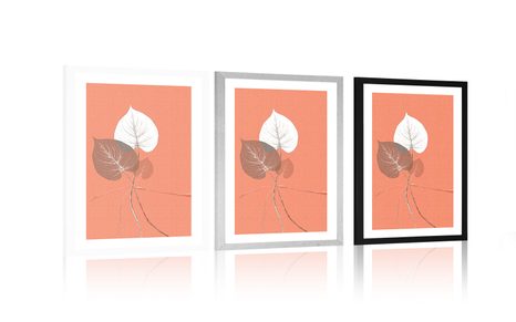 POSTER MIT PASSEPARTOUT BLUMENSTRAUSS AUS BLÄTTERN - MOTIVE AUS UNSERER WERKSTATT - POSTER