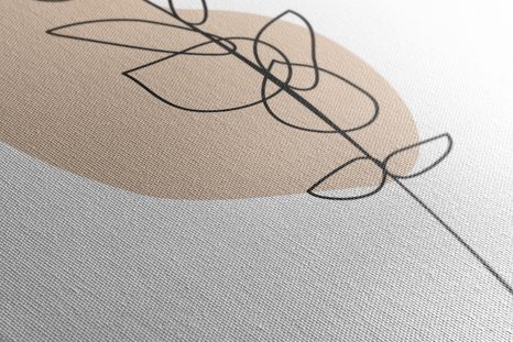 QUADRO SU TELA – FOGLIA MINIMALISTA SU SFONDO BIANCO NO3 - QUADRI FORME ASTRATTE - STAMPE E QUADRI